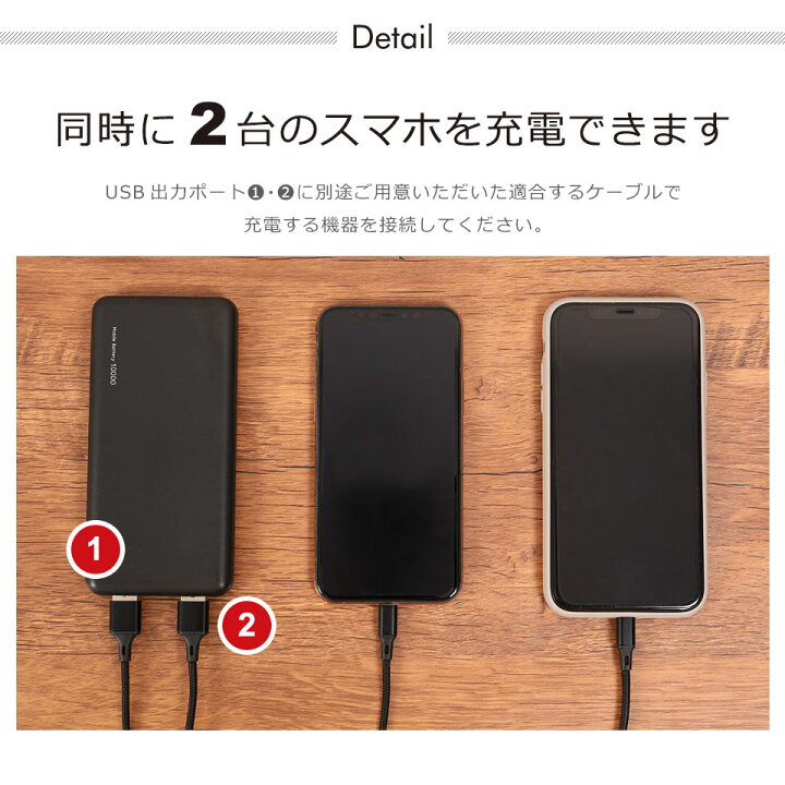 楽天市場】モバイルバッテリー 10000mAh 軽量 iPhone micro-USB 薄型 