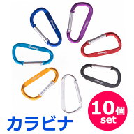 カラビナ 10個セット アルミカラビナ D型カラビナ キーホルダー アウトドア 登山 トレッキング キャンプ …