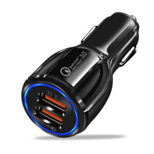 カーチャージャー シガーソケット USB 急速充電 車載 車 充電器 QC3.0 2台同時充電 車載充電器 車内充電器 スマホ充電器 急速充電器 シガー ソケット 電源 12V 24V シガーソケットUSB 2ポート 車充