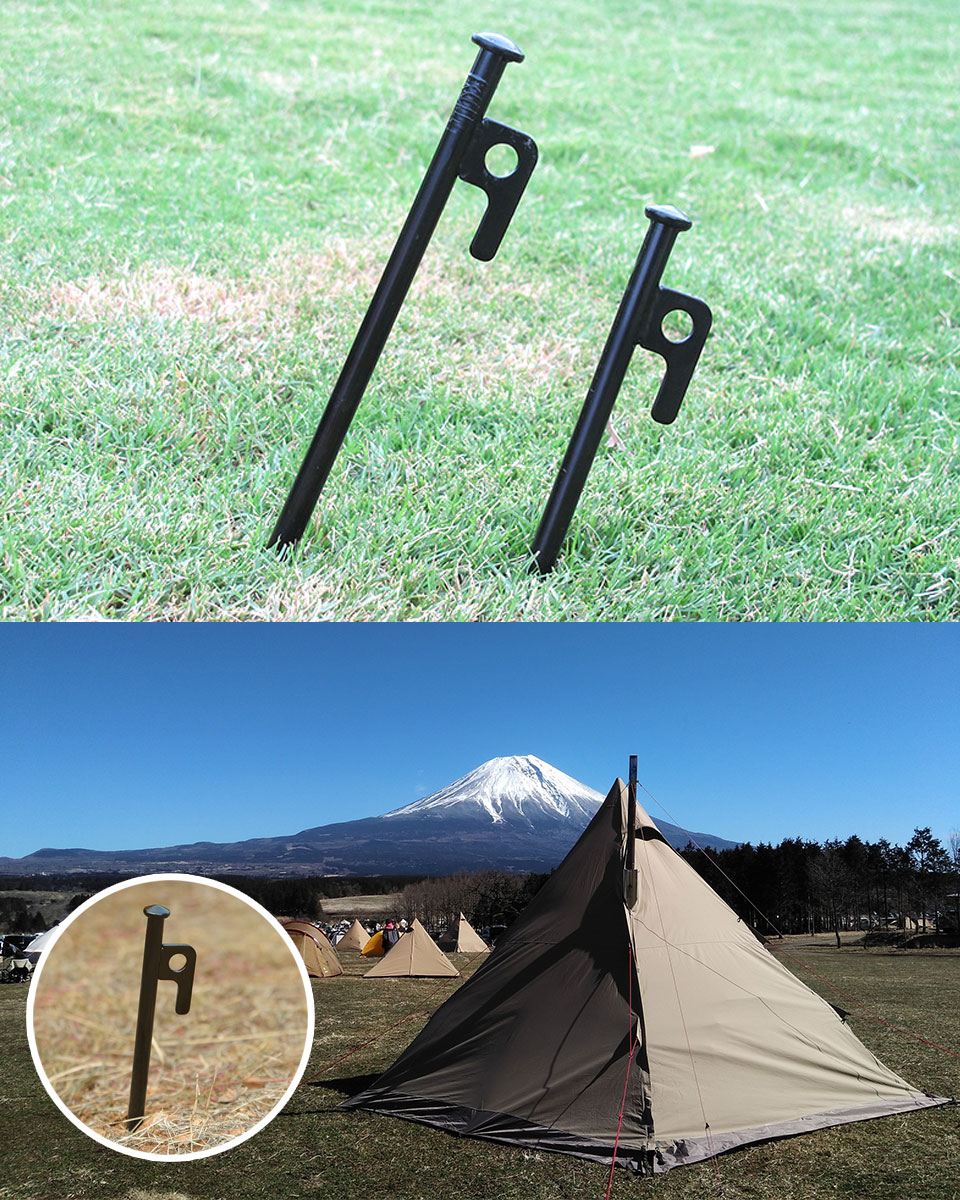 ★30cm 10本セット★スチールペグ  ペグ キャンプ テント風対策