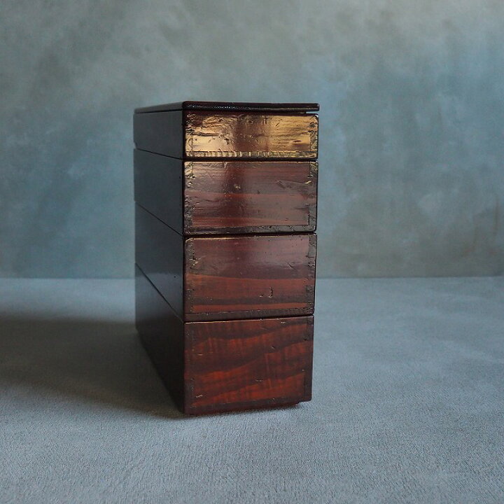 楽天市場】四段提げ重 野点弁当箱 重箱 0002 漆器 漆 杉【中古】 骨董  