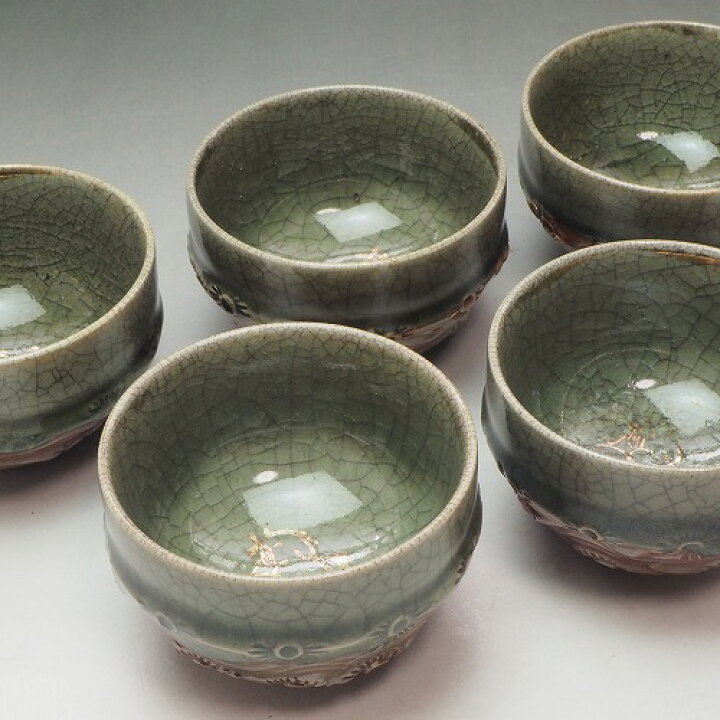 楽天市場】0005 相馬焼の煎茶碗 五客組伝統的工芸品 大堀相馬焼 浪江町 