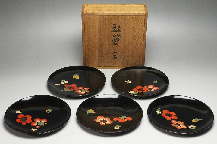 楽天市場】0002 桜花模様の銘々皿 五客（箱付き）茶道具/茶道/煎茶道  