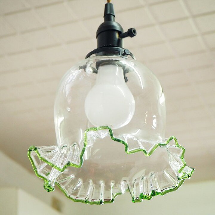 楽天市場】縁のフリルガラスランプシェード 0140レトロ 電傘 電笠 