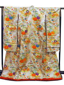 Japanese bridal costume Uchikake 0003 Japanese vintage kimonojapanese silk vintage clothes beauty【中古】和装 着物 打掛 花嫁衣裳
