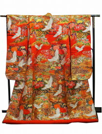Japanese bridal costume Uchikake 0004 Japanese vintage kimonojapanese silk vintage clothes beauty【中古】和装 着物 打掛 花嫁衣裳