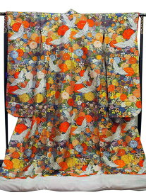 Japanese bridal costume Uchikake 0006 Japanese vintage kimonojapanese silk vintage clothes beauty【中古】和装 着物 唐織 打掛 花嫁衣裳