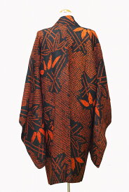 Bamboo pattern haori Jacket ha0002"Siborisome" haori Japanese vintage silk jacket長羽織 絞り染 和装 着物 小紋 帯【中古】japanese kimono japanese vintage clothes beauty