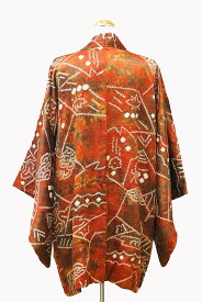 Bamboo pattern haori Jacket ha0003"Siborisome" haori Japanese vintage silk jacket羽織 絞り染 和装 着物 小紋 帯【中古】japanese kimono japanese vintage clothes beauty