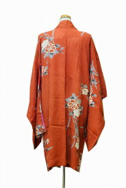 Flower pattern long haori Jacket 0020Japanese vintage silk kimono jacket花文様長羽織 和装 着物 小紋 帯【中古】japanese kimono japanese vintage clothes beauty