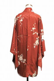 Flower pattern long haori Jacket 0022Japanese vintage silk kimono jacket花文様長羽織 和装 着物 小紋 帯【中古】japanese kimono japanese vintage clothes beauty