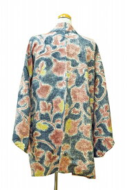 haori Jacket flower pattern 0057 haori Japanese vintage silk jacket羽織 和装 着物 小紋 帯【中古】japanese kimono japanese vintage clothes beauty