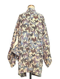 haori Jacket butterflies pattern 0068 haori Japanese vintage silk jacket長羽織 和装 着物 小紋 帯【中古】japanese kimono japanese vintage clothes beauty