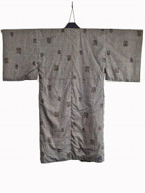 格子文様男性襦袢 0005 "Juban" 0005 Lattice pattern　Japanese vintage kimono underwearメリンス 古布 古裂 着物 着物