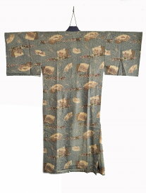 大名行列文様 男性襦袢 0007 "Juban" 0007 Daimyō procession pattern　Japanese vintage kimono underwearメリンス 古布 古裂 着物 着物