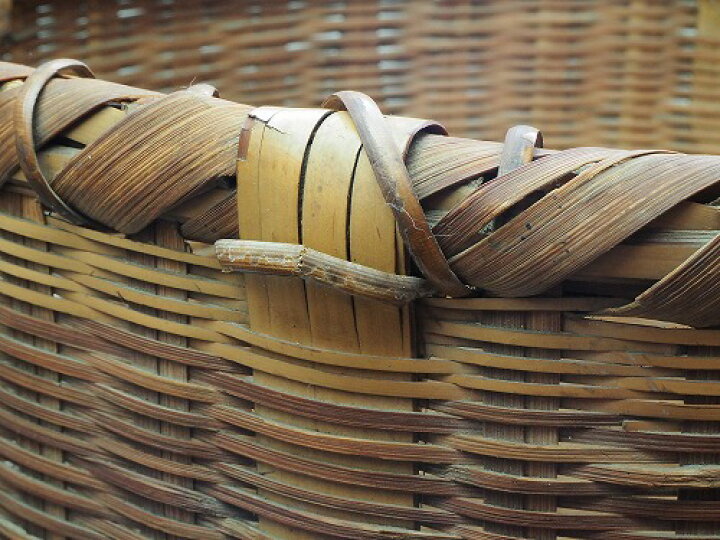 楽天市場】0202 がっちり丈夫な丸型かご籠 古民具 柳行李 かご 昭和 