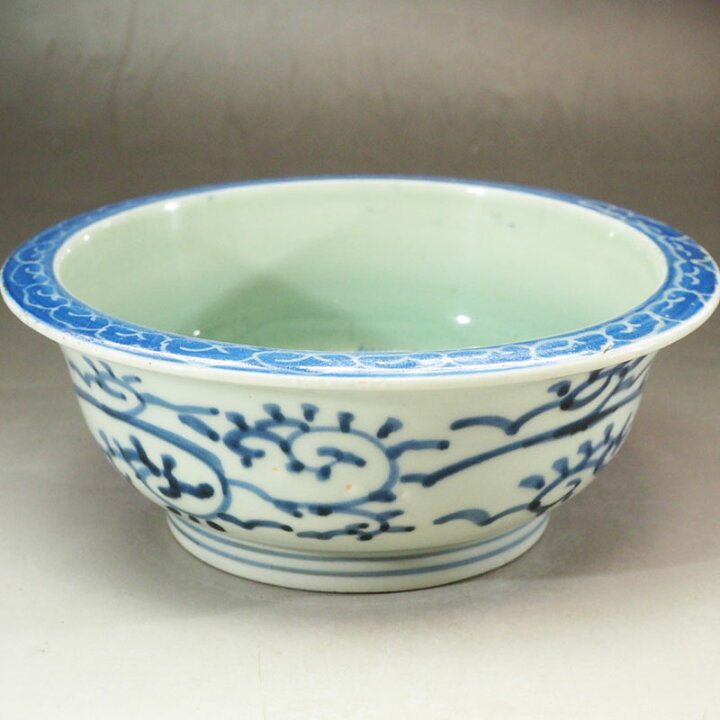 楽天市場】0227 牡丹 蛸唐草 鉢 伊万里 染付 手描き 江戸時代 陶磁器 