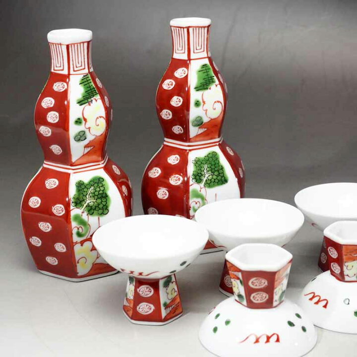 楽天市場】0184 酒器セット 有田焼 古赤絵 其泉作日本酒 徳利 酒器 