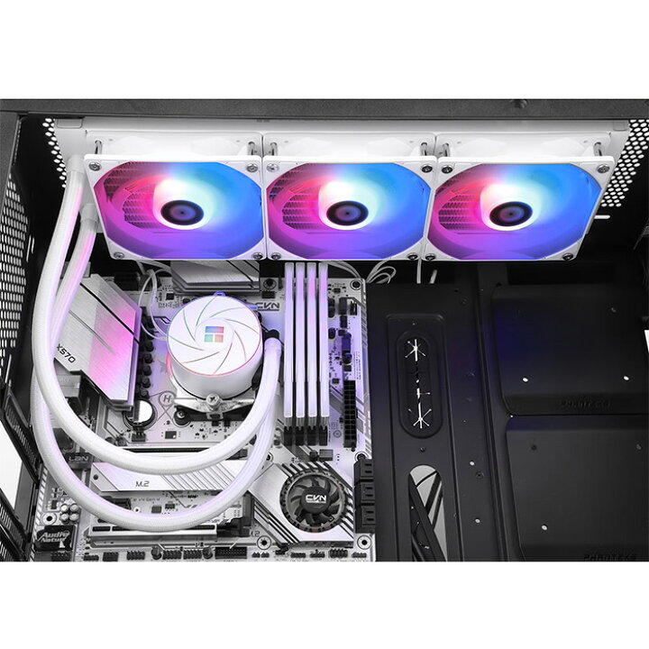 楽天市場】【AE360白】CPUクーラー CPU冷却ファン 白 簡易水冷 360mm 