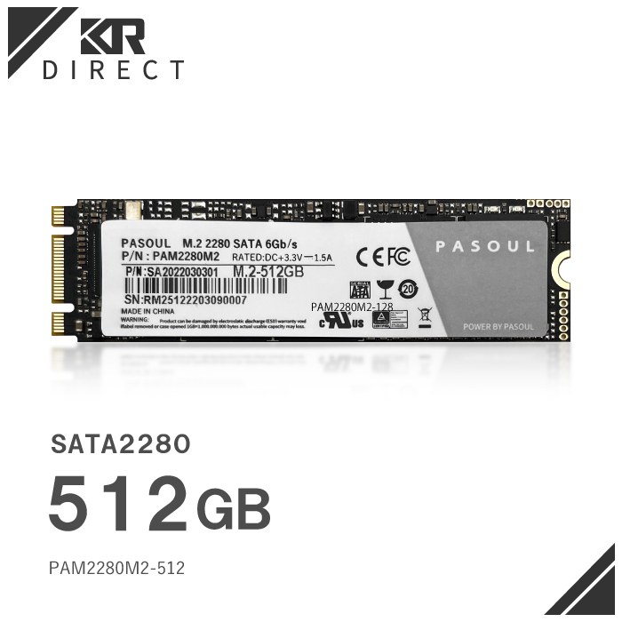 PASOUL SSD512GB SATA M.2 2280 6GB ファッション sに準拠 最大書込み400MB TLC s  PAM2280M2-512 3D 最大読取り530MB