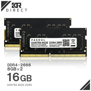 yVizy5Nۏ؁z PASOUL m[gPCp RAM 16GBi8GB×2j PC4-21300 (DDR4-2666) SODIMM 260pin 1.2V OANTR4-8G26-DDR4 y8`bvz