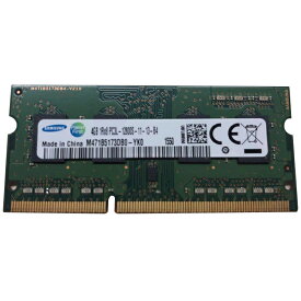 【送料無料】【中古】ノートパソコン ノートPC用 メモリ Sumsung RAM PC3L-12800S(DDR3L-1600) 204pin SO-DIMM 4GB 1Rx8