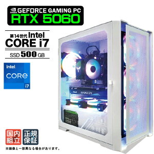 �y�ŒZ�œ������� �����g�� �V�i �}���\���l�����I�z�Q�[�~���OPC �f�X�N�g�b�v�p�\�R�� RTX5060 �p�\�R�� 14���� Intel Corei7 14700F Windows11 SSD 500GB ������ 16GB �f�X�N�g�b�vPC 1�N�ۏ� ���� e�X�|�[