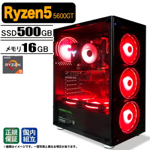 �y�ŒZ�œ������� �����g�� �V�i �ň��l�ɒ���z�Q�[�~���OPC �f�X�N�g�b�v�p�\�R�� �p�\�R�� AMD Ryzen5 5600GT Windows11 SSD 500GB ������ 16GB �f�X�N�g�b�vPC 1�N�ۏ� ���� e�X�|�[�c �Q�[�~���O�p�\