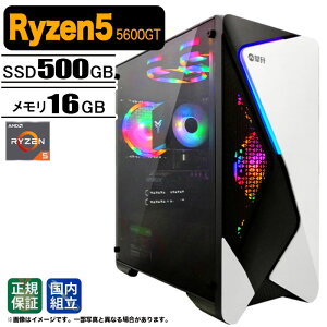 �y�ŒZ�œ������� �����g�� �V�i �ň��l�ɒ���z�Q�[�~���OPC �f�X�N�g�b�v�p�\�R�� �p�\�R�� AMD Ryzen5 5600GT Windows11 SSD 500GB ������ 16GB �f�X�N�g�b�vPC 1�N�ۏ� ���� e�X�|�[�c �Q�[�~���O�p�\