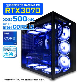 【新品】【RTX4060よりも高性能】黒海景房 PASOUL 極 ゲーミングPC デスクトップパソコン ブラック GeForce RTX 3070 第13世代 Intel Corei5 13400F 2.50GHz 最大4.60GHz Windows10 NVMe M.2 SSD500GB メモリ16GB 水冷CPUクーラー ARGB対応LEDファン デスクトップPC 1年保証