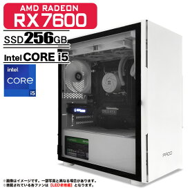 【新品】【RTX4060より強い!】PASOUL 煌 ゲーミングPC デスクトップパソコン ホワイト プレーン AMD RADEON RX7600 第12世代 Intel Corei5 12400F 最大4.40GHz Windows11 NVMe M.2 SSD256GB メモリ16GB ED非搭載ファン デスクトップPC 1年保証