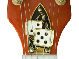 ギター ロッドカバー ギターパーツ Gretsch グレッチなど トラスロッドカバー 真鍮 Hell Guitars BLAZING DICE ゴールド