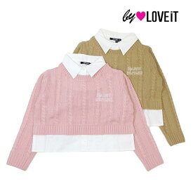 60%OFF セール 【返品・交換不可】 by LOVEiT バイラビット 子供服 23秋 レイヤード風ケーブルニット by7833208