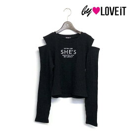 by LOVEiT バイラビット 子供服 24春 SHE'S肩スリットロングTシャツ by7841234