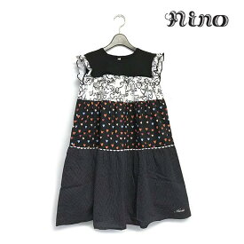 nino ニノ 子供服 24春夏 ワンピース ティアードハートプリント 110cm 120cm nino124202024