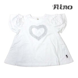 nino ニノ 子供服 24春夏 ハートフリルTシャツ 130cm nino124242039a