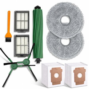 KRS �����o ���Օi �������i �Z�b�g Roomba Plus 405 Combo/Plus 505 Combo �݊��i ���{�b�g�|���@�p �A�N�Z�T���[ ���p�b�N2�� �t�B���^�[2�� �T�C�h�u���V2�� ���C���u���V1�� ���b�v�p�b�h2�� �|���@�p