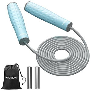 PROIRON 縄跳び なわとび トレーニング用 大人 ダイエット 人気 縄跳び トレーニング用 重い 収納袋付き 3m長さ調整 厚く7mm直径 大