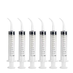 Chunyu シリンジ ペット 給水 給食 介護 6本セット12ml 計量用 注入器 曲げノズル 猫 犬用品 投薬器 流動食 哺乳器 ガーデニング 無