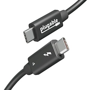 Plugable Thunderbolt 4 P[u 40Gpbs 240W [dΉ 1m [Thunderbolt F] 8K j^ x 1A4K j^[x 2AUSB4 Thunderbolt 3