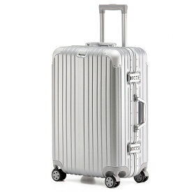 【★送料無料★】「耐衝撃＋低騒音」スーツケース キャリーケース キャリーバッグ 軽量 アルミフレーム スーツケース ダブルキャスター 隠しフック付き 静音効果 メッシュポケット 保護用ガード おしゃれ 大容量 Mサイズ 66L 4~7泊 M1511