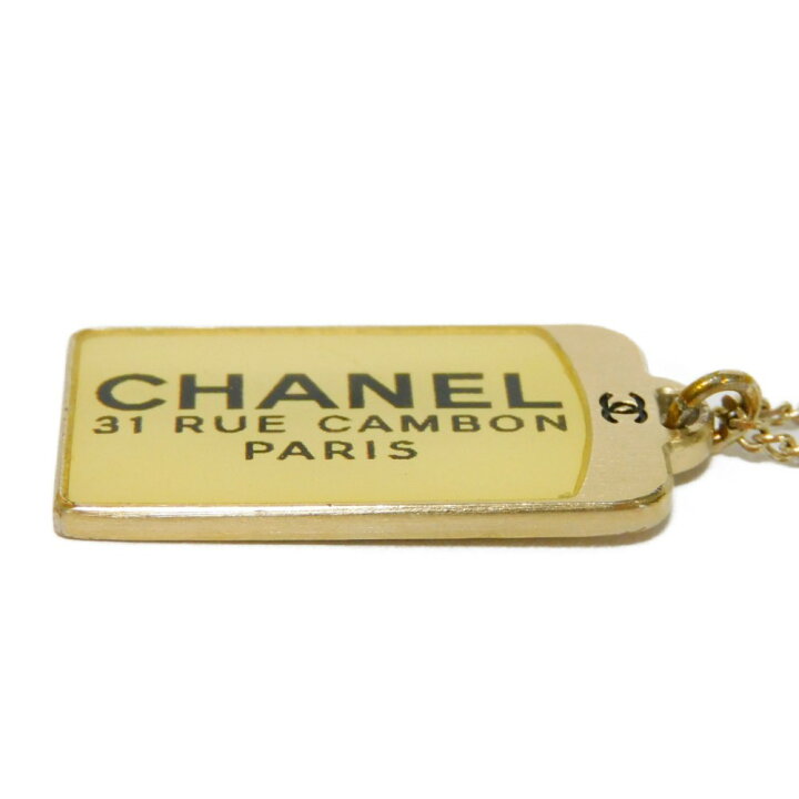 楽天市場】シャネル CHANEL ネックレス カンボン ロゴ プレート CC 