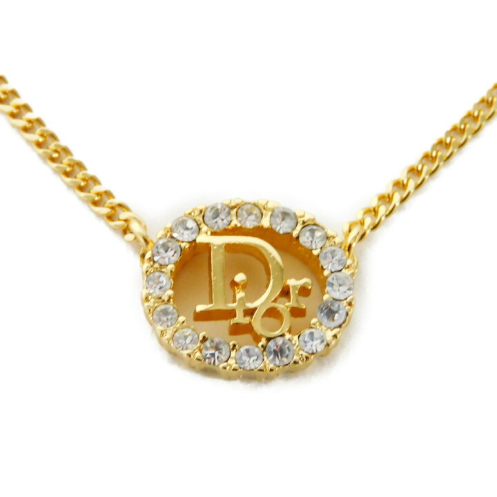 楽天市場】ディオール Dior ネックレス ラウンド クリスタル ロゴ 