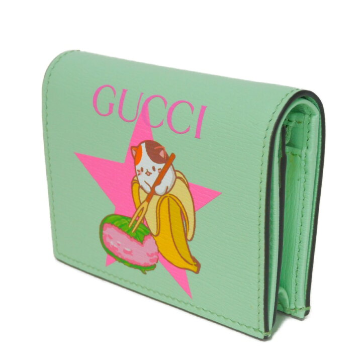 楽天市場】グッチ GUCCI 二つ折り財布 ばなにゃ コンパクト ウォレット 
