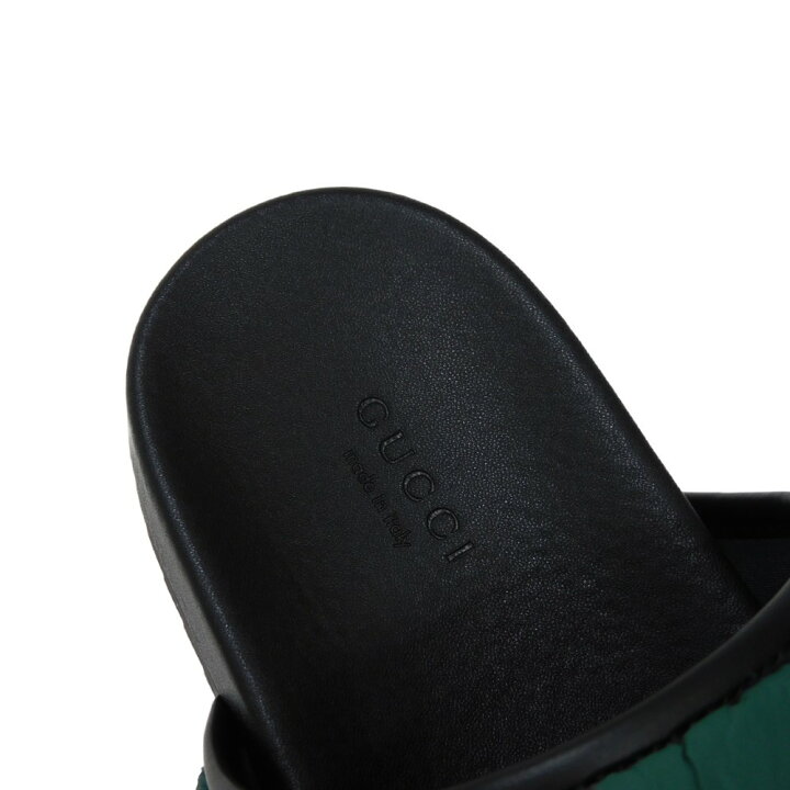 楽天市場】グッチ GUCCI サンダル パデッド ウェブ スライド 39 ロゴ  