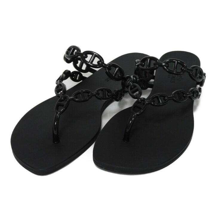 エルメス シェーヌダンクル ブラック サンダル 36（楽天市場】エルメス  