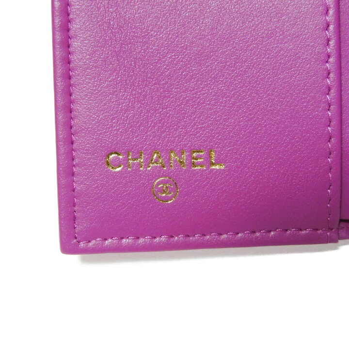 楽天市場】シャネル CHANEL 三つ折り財布 マトラッセ スモール ジップ 
