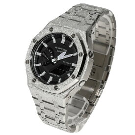 G-SHOCK GA2100 メタル カスタム フロステッド カシオーク ステンレス製 艶消しモデル Frosted Edition CASIOAK シルバー／ゴールド