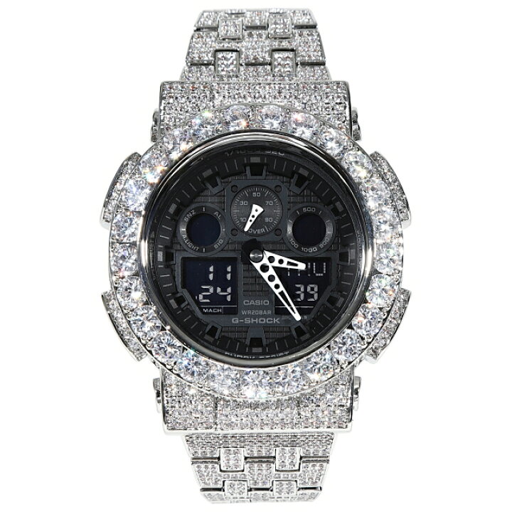 楽天市場】G-SHOCK カスタム GA100 フルカスタム Gショック 大粒CZ 