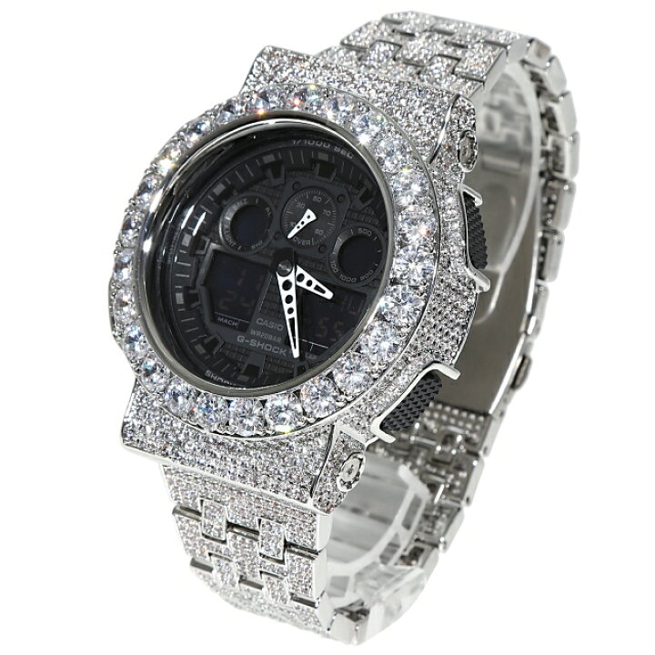 楽天市場】G-SHOCK カスタム GA100 フルカスタム Gショック 大粒CZ 